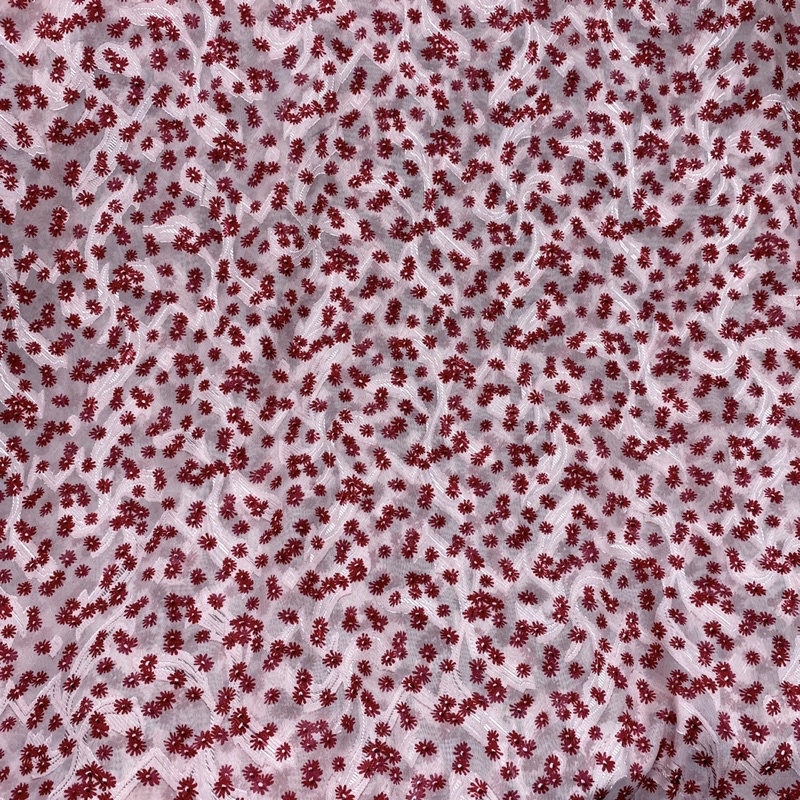 Vải voan thêu hoa nhí may áo - đầm - váy - áo dài