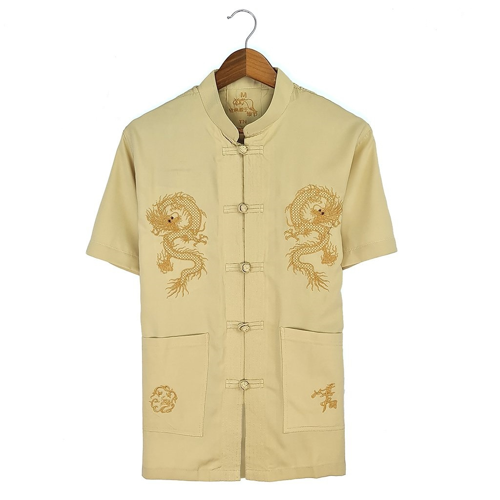 Áo sơ mi nam trung niên cổ tàu vải đũi cao cấp chất vải mềm mát size từ 50 - 90kg ADUI16