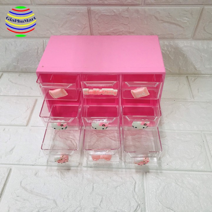 Tủ nhựa Hello Kitty 9 ngăn - Tủ đựng trang sức