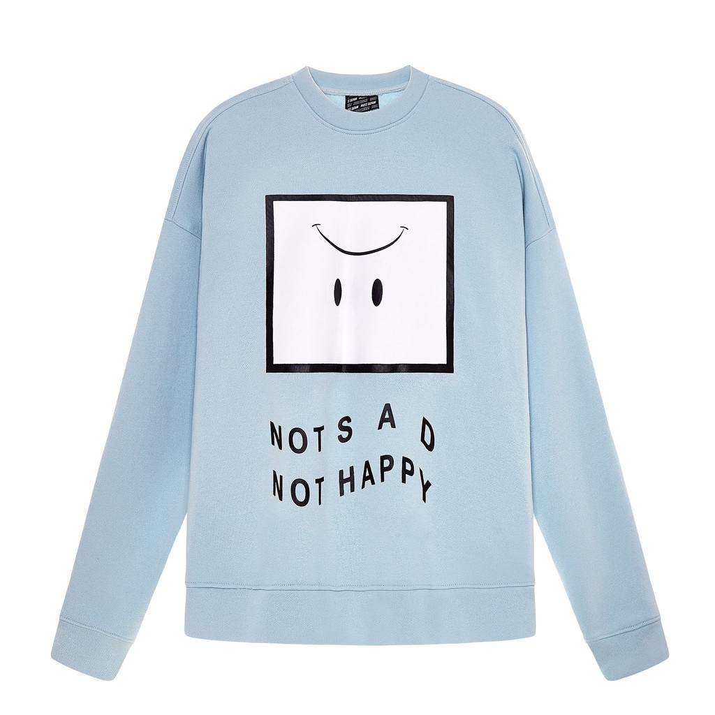 SWEATER "BORED FACE" DOUBLE LABEL BABY BLUE