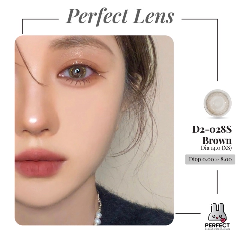 Lens ẢNH MẮT THẬT , Kính Áp Tròng Có Cận và Không Cận , D2-028S BROWN DIA 14.0 XS , Hạn Sử Dụng 1 Năm , Giá Sale