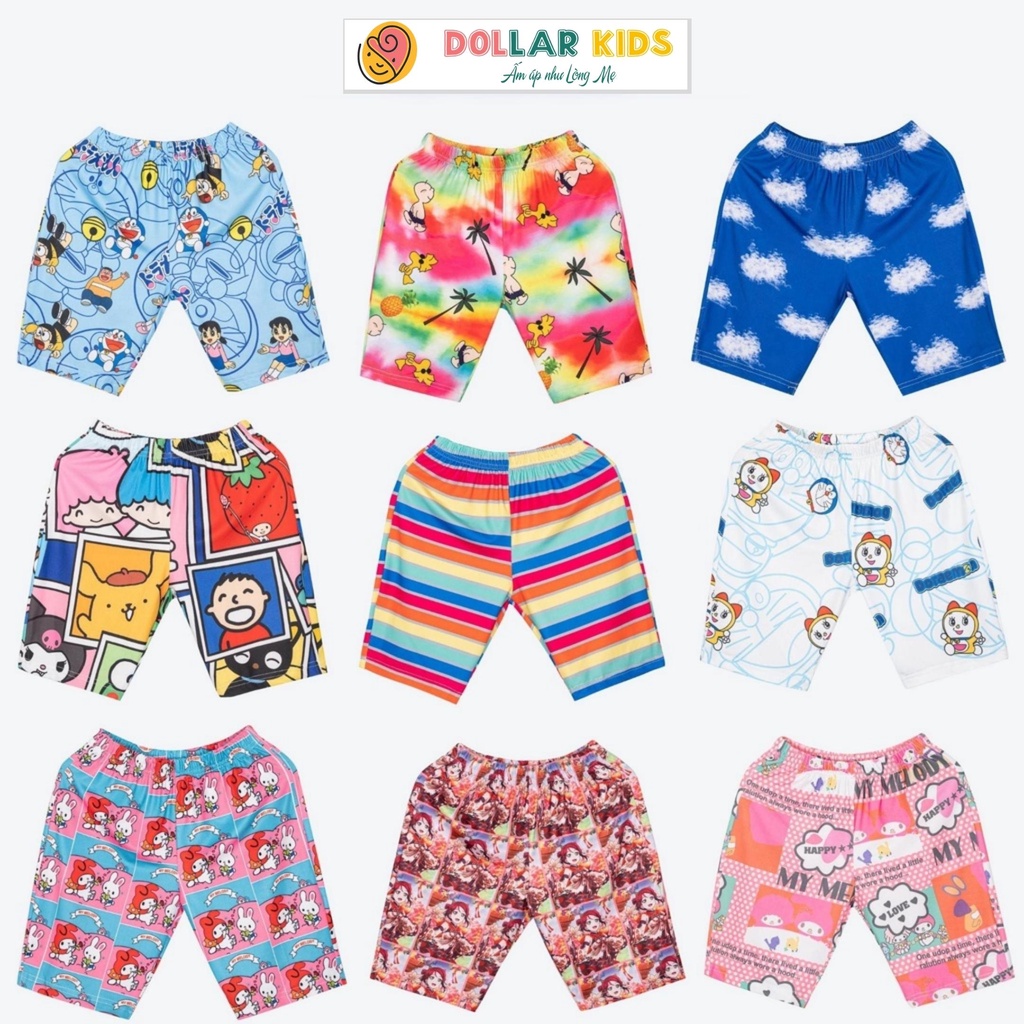 Quần Lửng Legging Dollar Kids Cho Bé Gái Thun Lạnh Trẻ Em Mặc Nhà Từ 10kg Đến 45kg