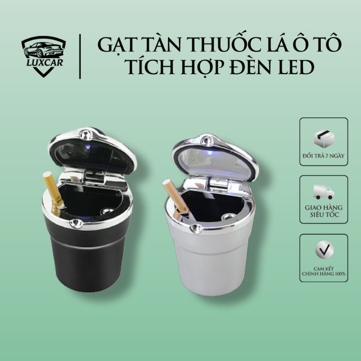 Gạt Tàn Thuốc Lá Ô TÔ LUXCAR Tích Hợp Đèn LED cao cấp