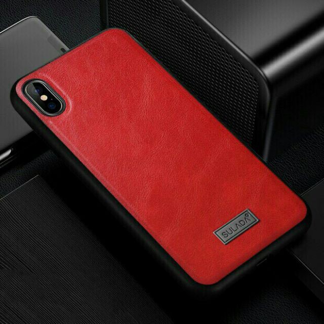 Ốp lưng da cho iPhone Xs Max Hiệu Sulada viền dẻo chống sốc