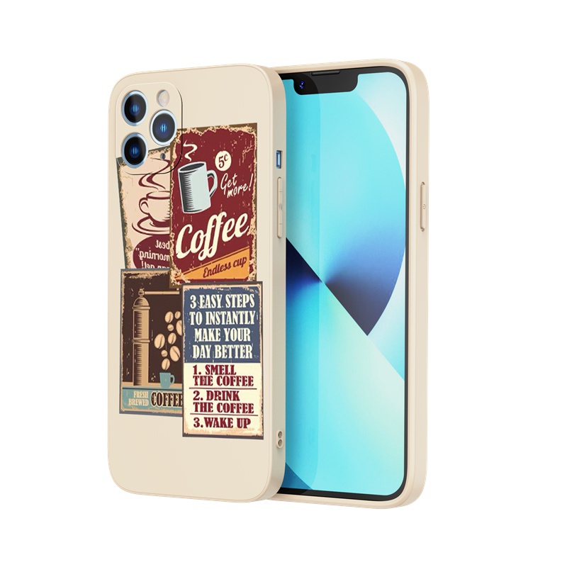 Ốp lưng iphone Ốp điện thoại Suntaiho silicon mềm in hình ly cà phê thích hợp cho iPhone 13 12 11 Mini Pro X XR XS Max 7/8 Plus