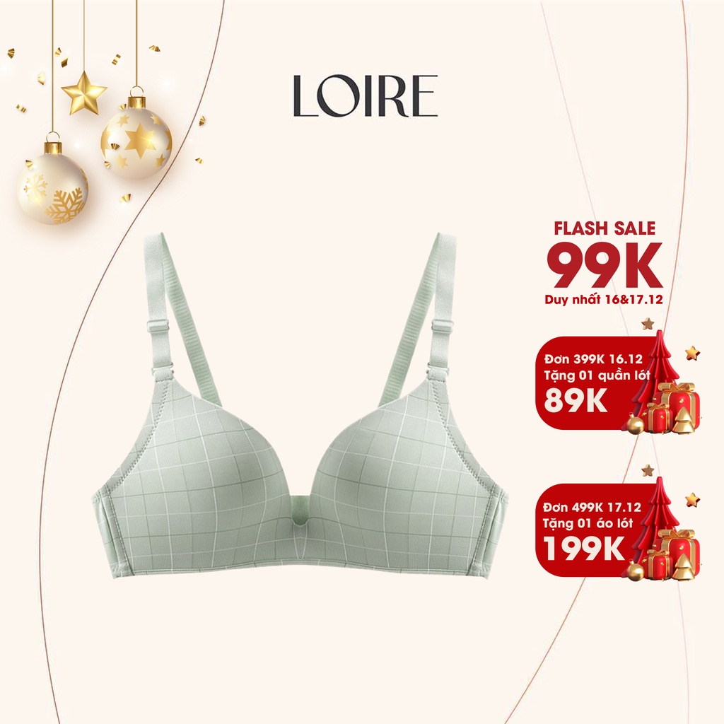 [Mã WABRLR30 giảm 10% đơn 99K] Áo Ngực Kẻ Caro Không Gọng Đệm Mỏng LOIRECHIC BRC02