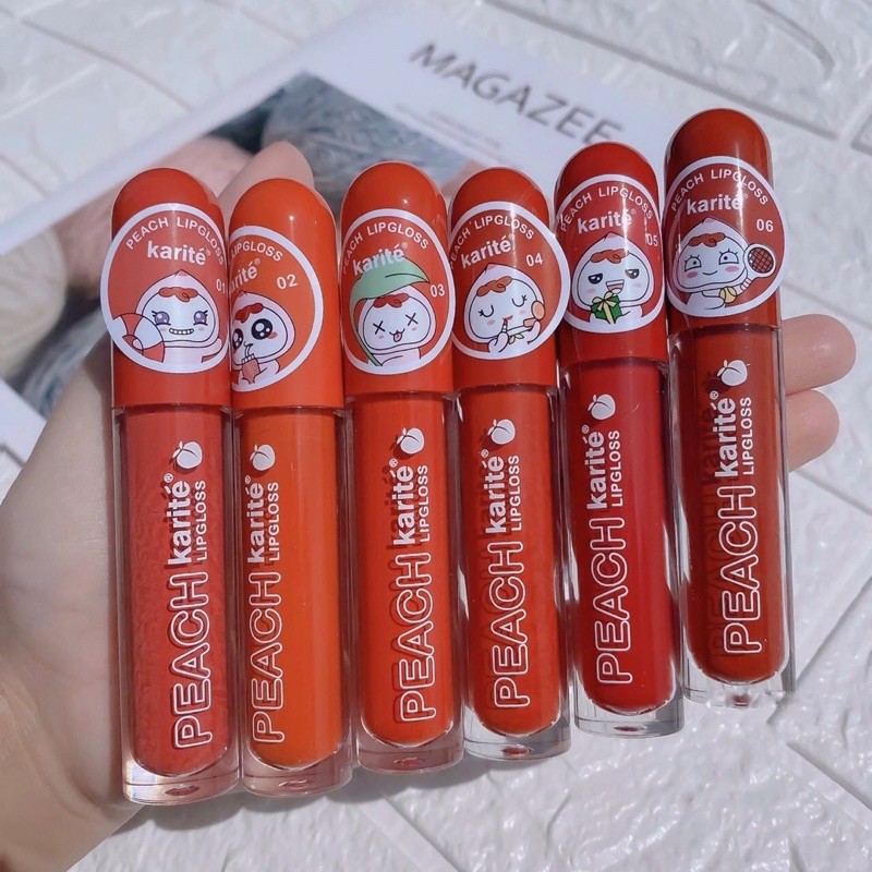 Trọn bộ 6 son kem đủ màu Karite 🍑