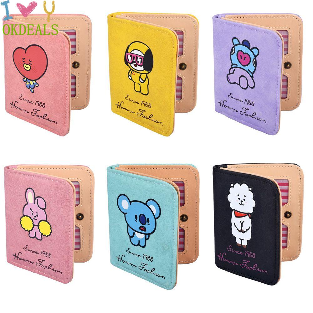 Ví Da Mini Đựng Tiền Xu/Chìa Khóa/Thẻ In Hình BTS Dễ Thương Cho Nữ