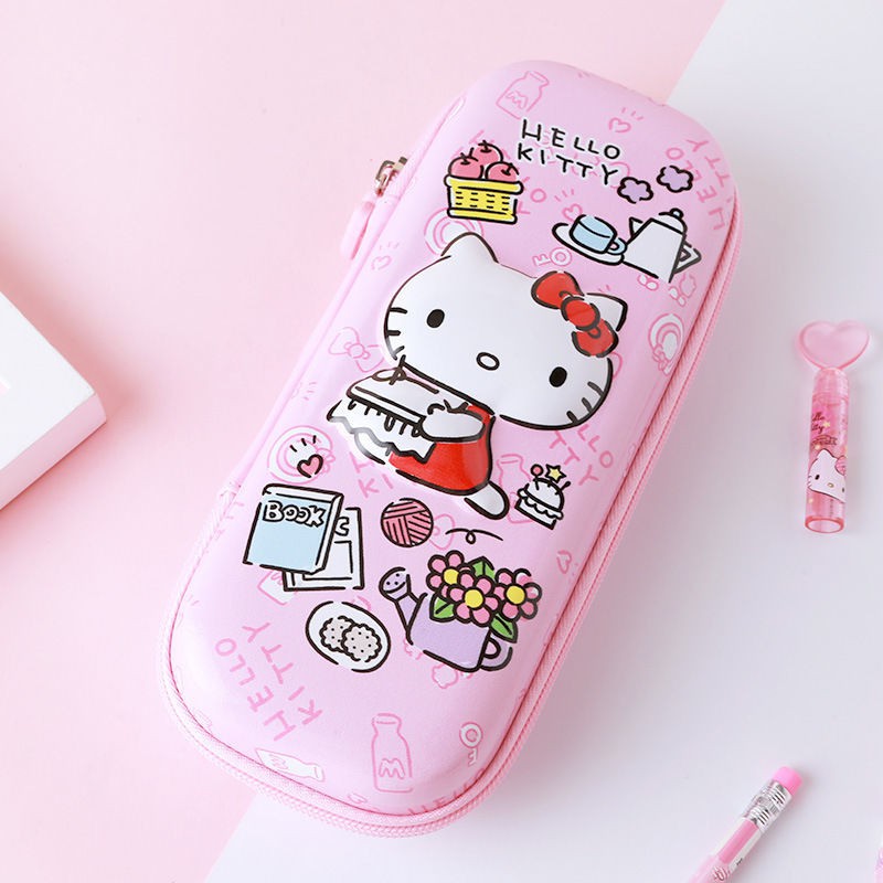 Hộp đựng bút chì cô gái Hello Kitty KT mèo cho học sinh tiểu và trung đa chức năng dễ thương miễn phí vận chuyển