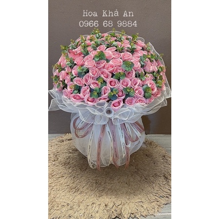 Bó hoa sinh nhật, khai trương siêu to, siêu lá cực xịn. Bó 100bông 4 lớp cao cấp