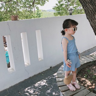 Set bộ thun trơn màu 2 dây cho bé gái