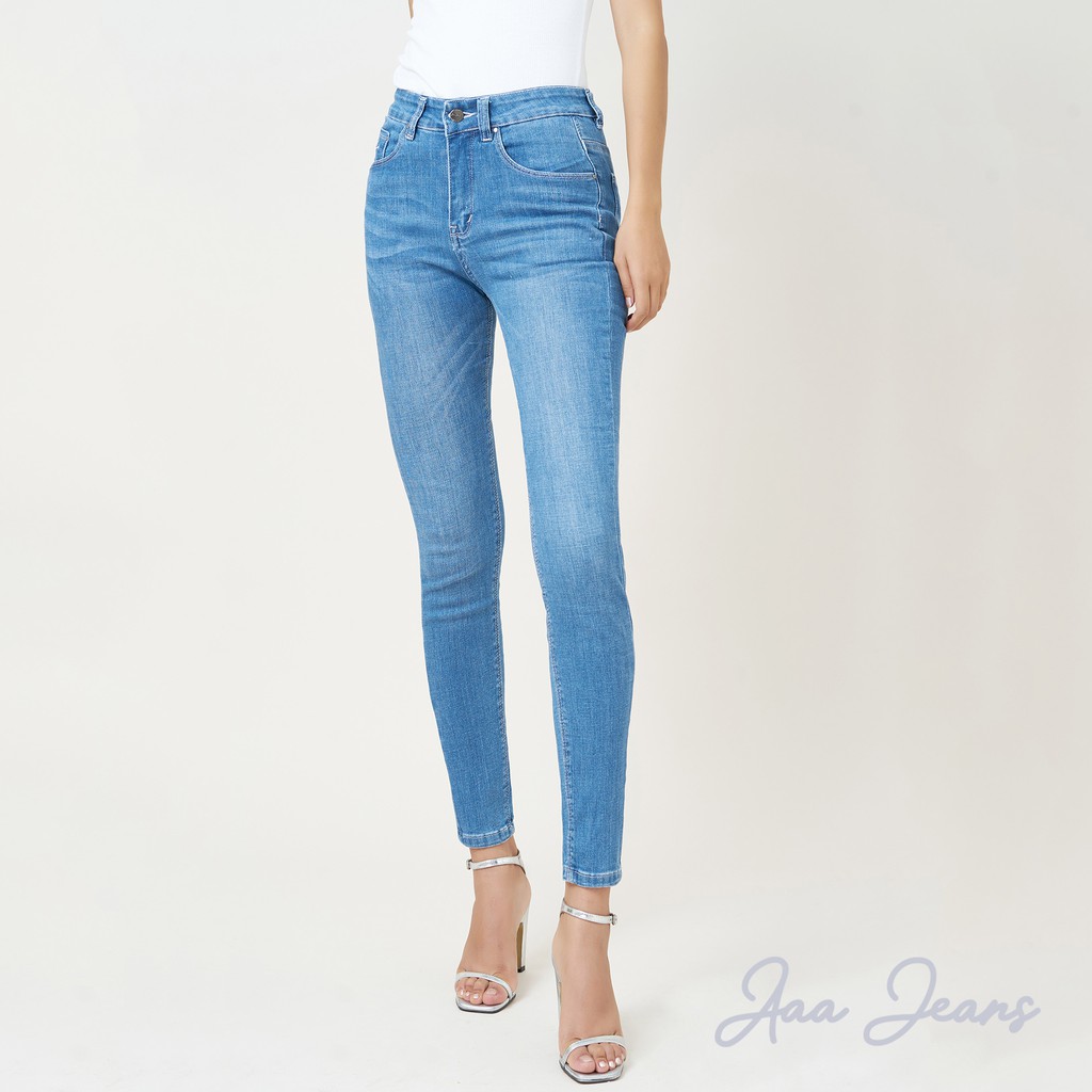 [Mã FAMALLT5 giảm 15% đơn 150k] Quần Jean Nữ Lưng Cao Skinny Aaa Jeans Xanh Biển Nhạt – UCSD RAYON