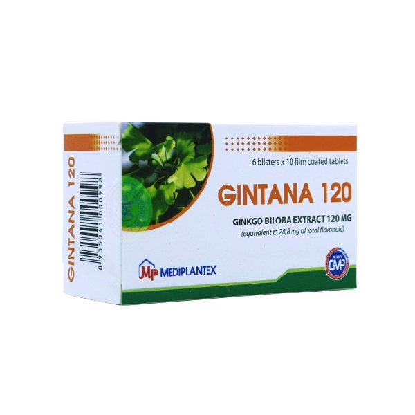 Viên uống GINTANA 120  bổ não, tăng tuần hoàn não hiệu quả