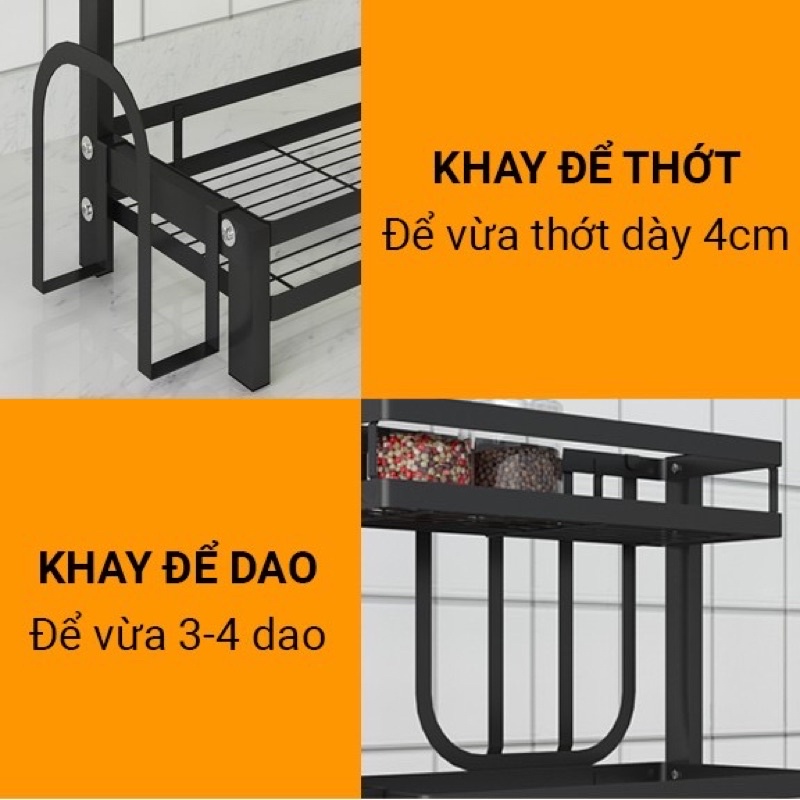 Kệ Đựng Gia Vị Nhà Bếp 3 Tầng Thông Minh SENNAI Thép Cacbon Sơn Tĩnh Điện Cao Cấp Mã KGV3T | BigBuy360 - bigbuy360.vn