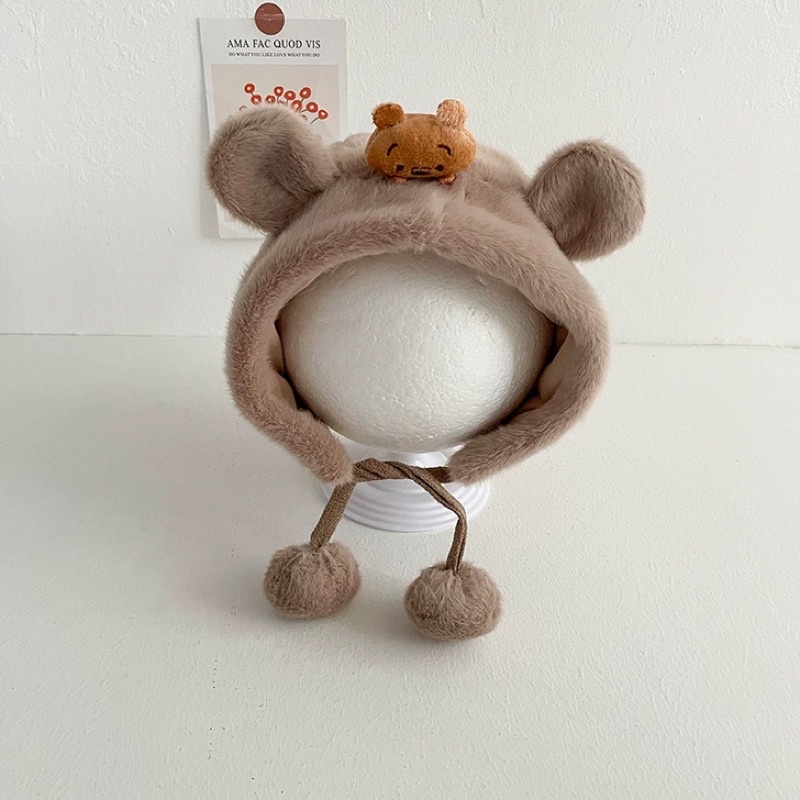 Mũ  lông - mũ len mùa đông hình gấu Pooh xinh xắn cho bé