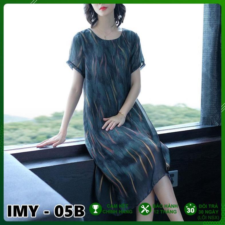 Váy Trung Niên  - Đầm Trung Niên Hàng Thiết Kế, Vải Lụa Mát Mịn Thiết Kế Dành Cho U40-U50-U60