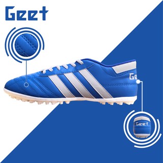 Giày GEET đá bóng sân cỏ nhân tạo màu xanh 3 sọc trắng