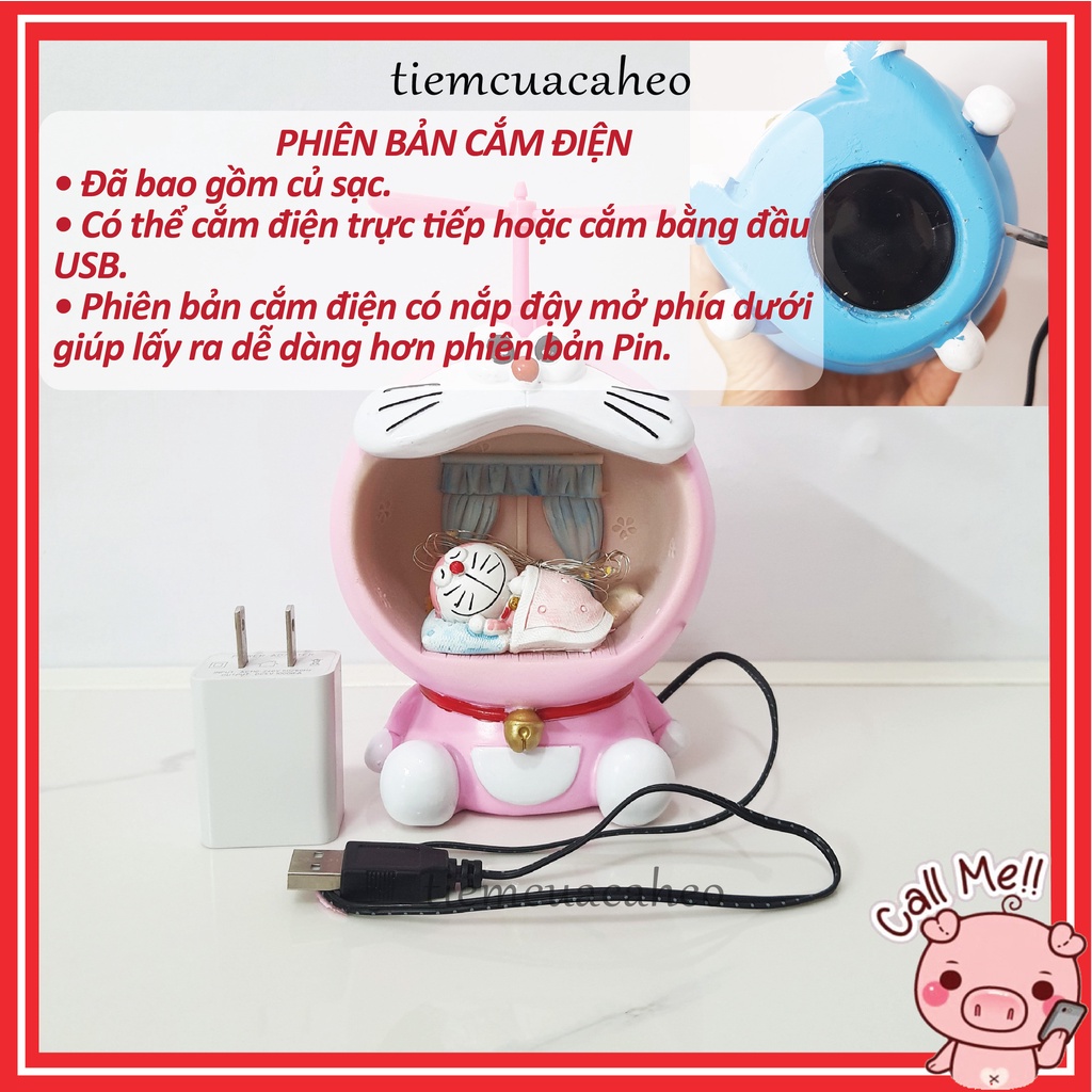 Đèn led, đèn ngủ trang trí,decor Ống Heo Tiết Kiệm Doremon,Doraemon, quà tặng sinh nhật