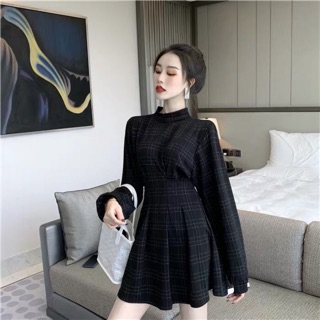 (Order) VÁY XOÈ TAY BỒNG DÀI CỔ CAO