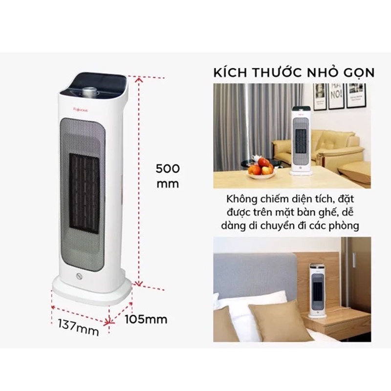 Máy sưởi gốm nhập khẩu Nhật Bản không khô da FUJIHOME FH1000 heaters tự ngắt an toàn