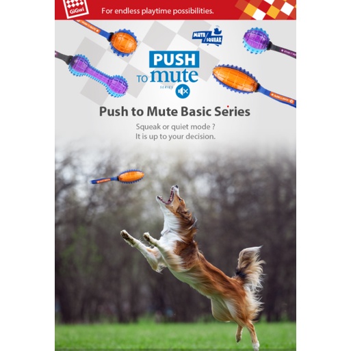 Gigwi Push to Mute đồ chơi bóng cao su chống phá hủy có thể tắt tiếng cho chó / cún