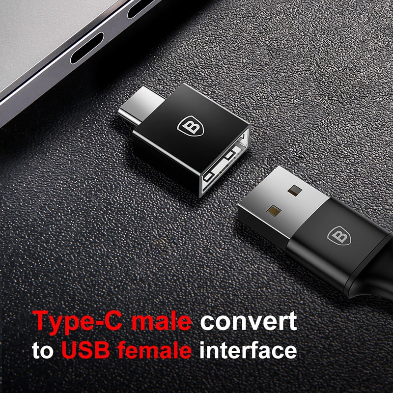 USB chuyển đổi Baseus OTG sang type C cho Samsung S9 S8 máy tính bảng Xiaomi