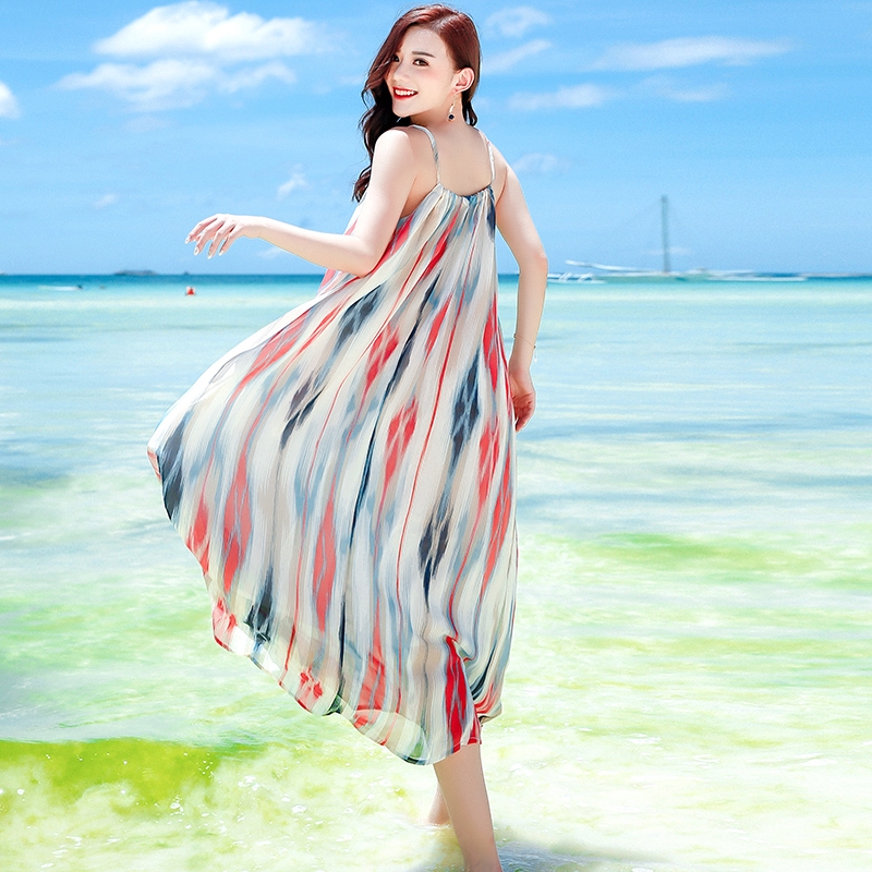 Đầm Voan Dài Không Tay Dáng Rộng Phong Cách Bohemian | BigBuy360 - bigbuy360.vn