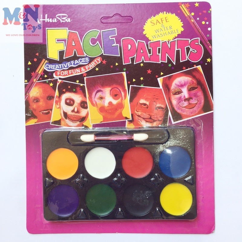 Bộ 8 Màu Vẽ Mặt / Cơ Thể Hóa Trang Dự Tiệc Bộ vẽ mặt hóa trang Halloween 8 màu