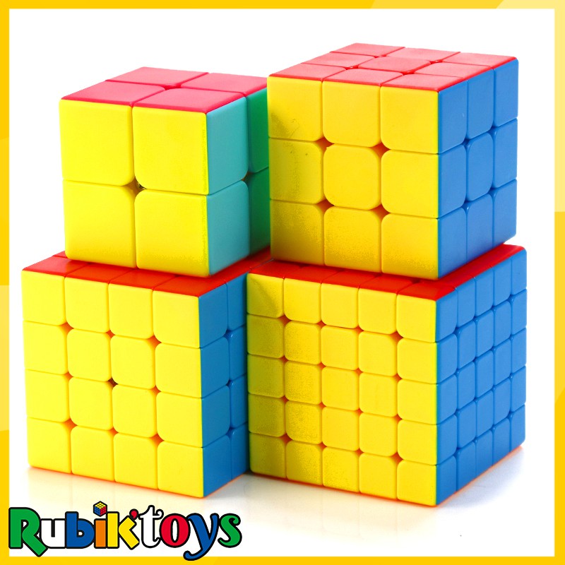 Combo Rubik 2x2, 3x3, 4x4, 5x5 Qiyi Cube Bẻ Góc Cực Tốt, Nhanh, Trơn, Mượt