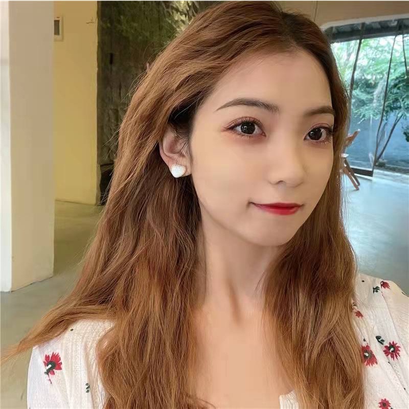 Đôi khuyên tai hình trái tim đính đá pha lê thanh lịch cho nữ