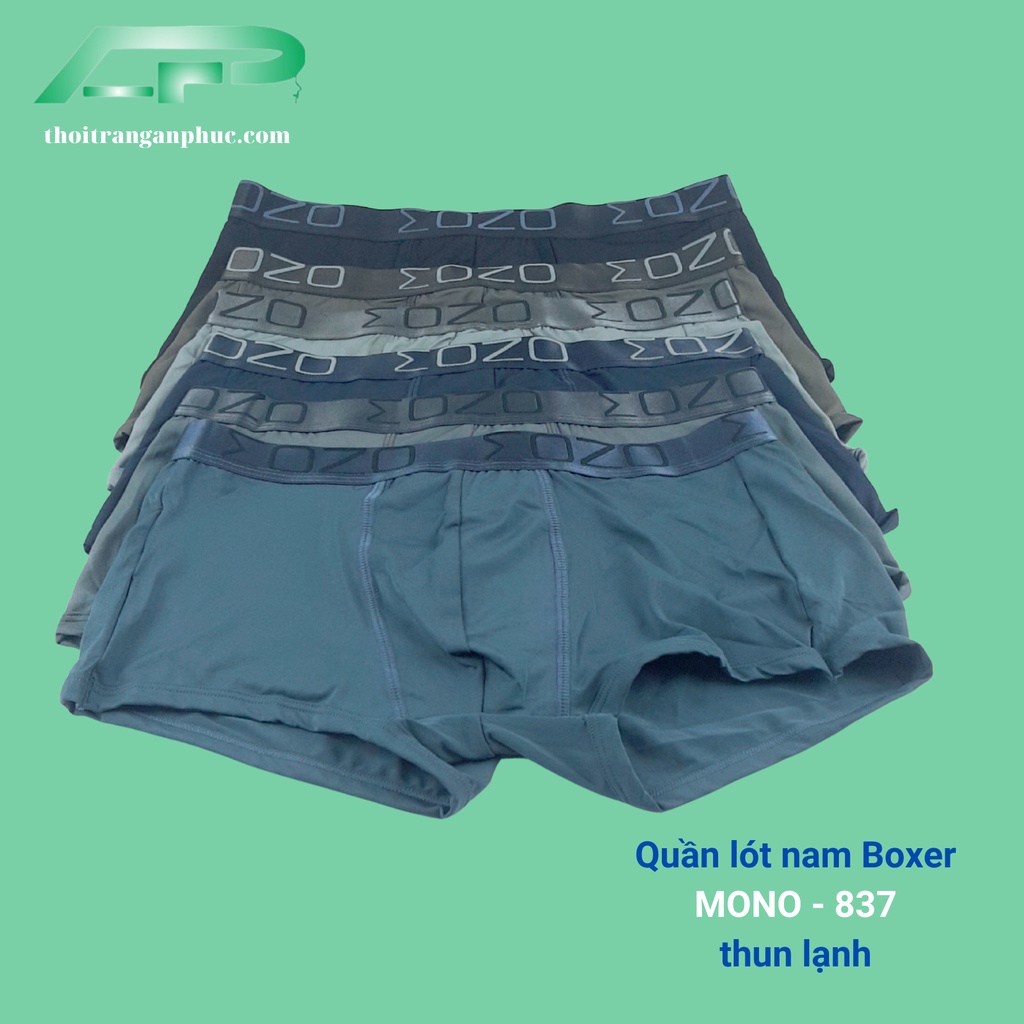 Quần lót nam boxer thun lạnh cao cấp MONO - 837 quần sịp đùi co giãn thông thoáng thoải mái