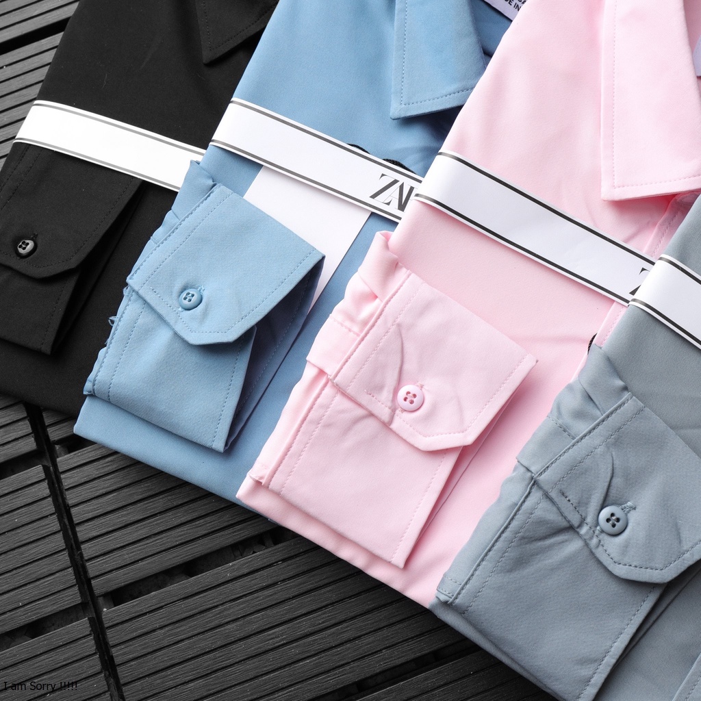 Áo sơ mi nam dài tay chất cotton lụa chống nhăn thấm hút bảng màu basic dễ phối GEN01