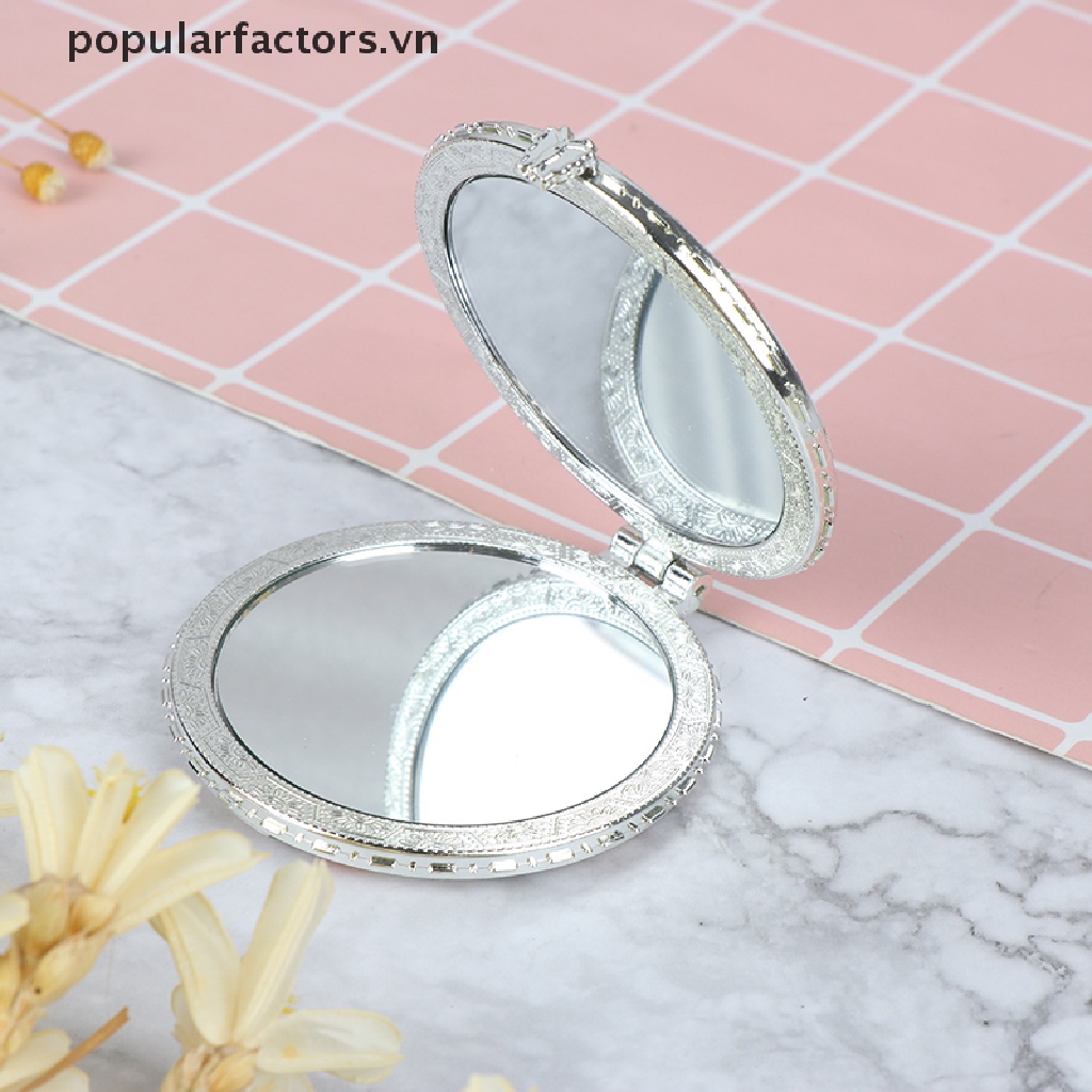 Gương Trang Điểm Hai Mặt Mini Dạng Gập Phong Cách Vintage