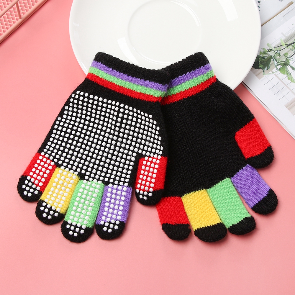 Găng tay đan len giữ ấm chống trượt cho bé
