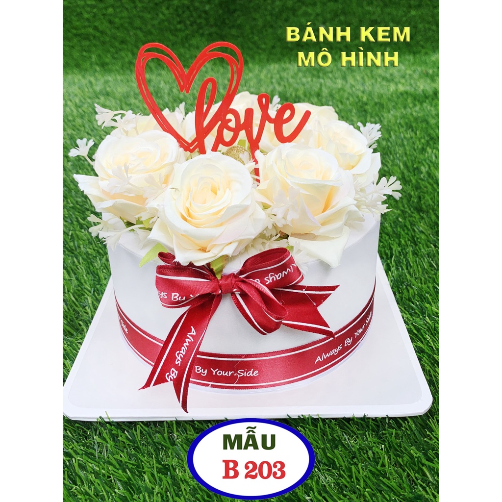 Bánh cưới mô hình, bánh giả, mô hình bánh kem trang trí bằng hoa lụa đẹp mắt , sang trọng. bánh cưới