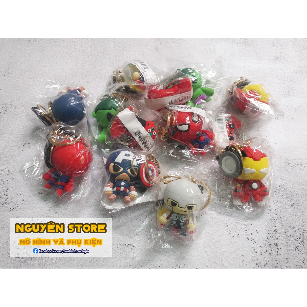 Móc khóa chibi Avengers màu sắc dễ thương - Móc khóa Iron Man, móc khóa Hulk, móc khóa Spiderman, Móc khóc Thor, Captain