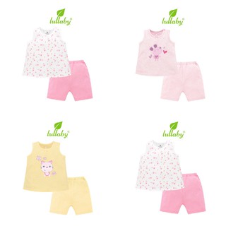 Bộ Quần áo trẻ em xuân hè sát nách cho bé gái mới nhất của lullaby baby nhật hoa [ NH82B - Size 3m-24m ]