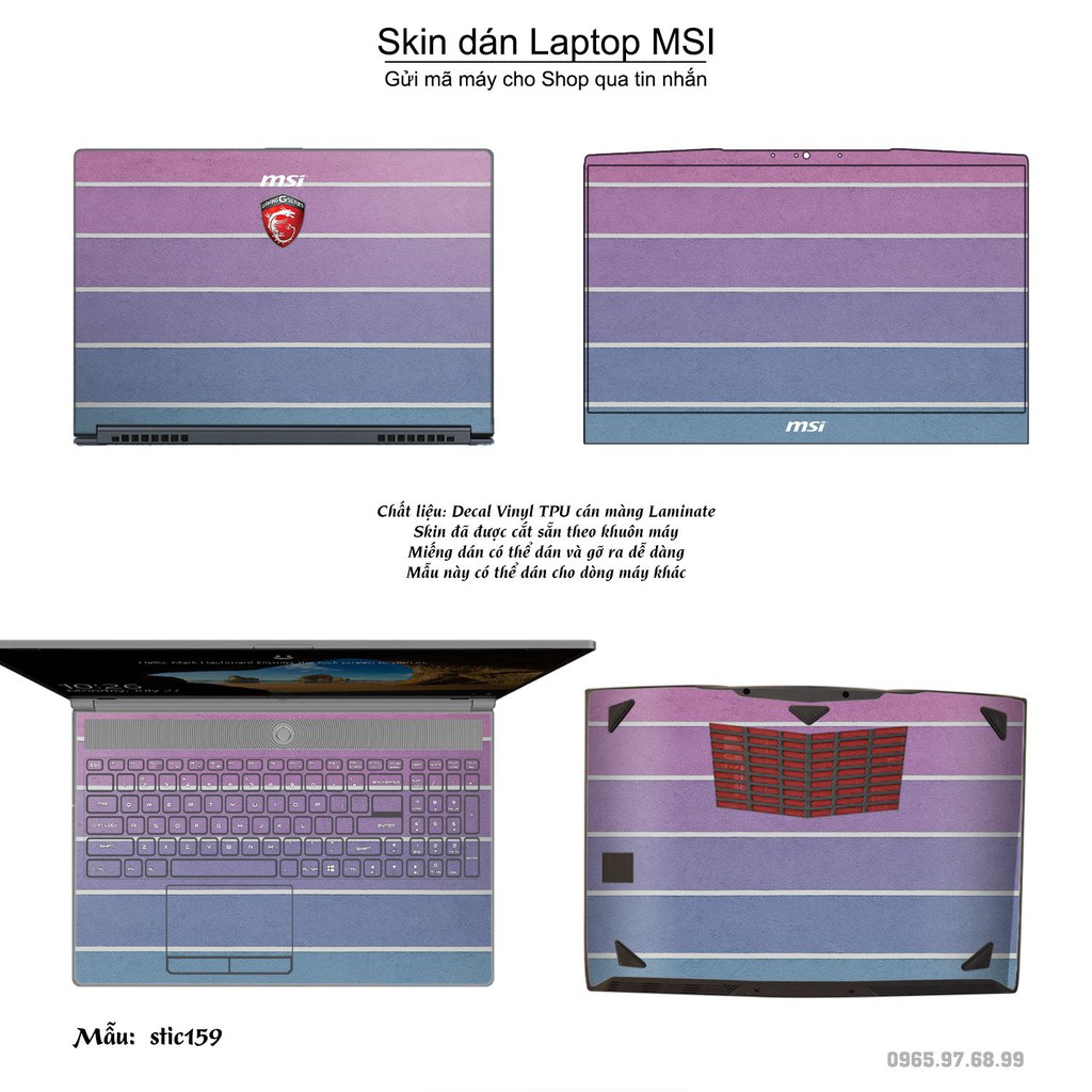 Skin dán Laptop MSI in hình Hoa văn sticker nhiều mẫu 26 (inbox mã máy cho Shop)