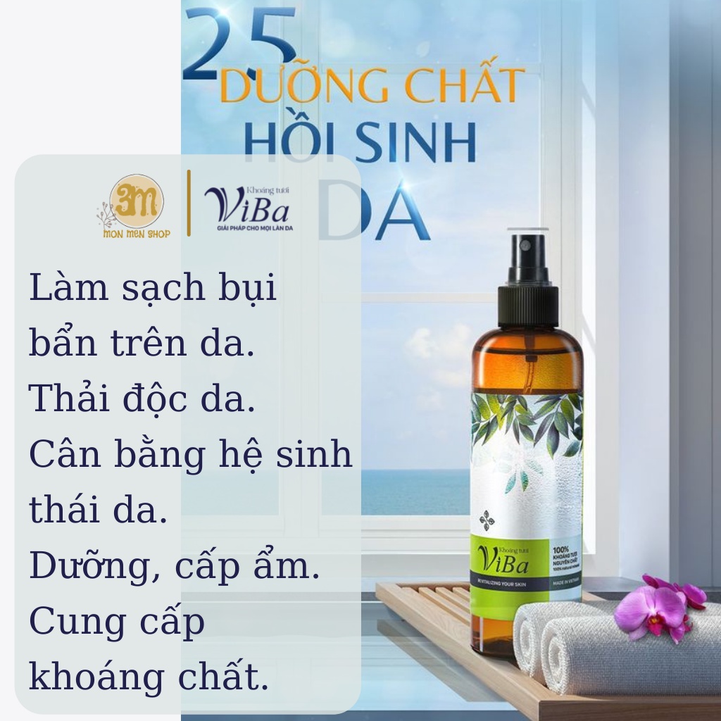 XỊT KHOÁNG TƯƠI VIBA 250ml cấp, dưỡng ẩm, kiềm dầu, khóa trang điểm - Monmenshop | BigBuy360 - bigbuy360.vn