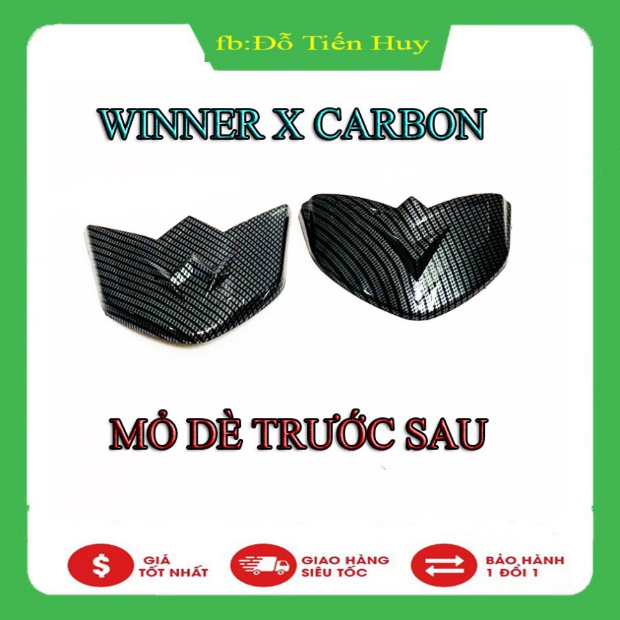 Ốp Mỏ Dè Xe Winner X Carbon Sẵn Keo 3M Dùng Cho Winner X V2 và V3 từ năm 2019 đến 2022 và 2023 ( 1 bộ trước + sau)