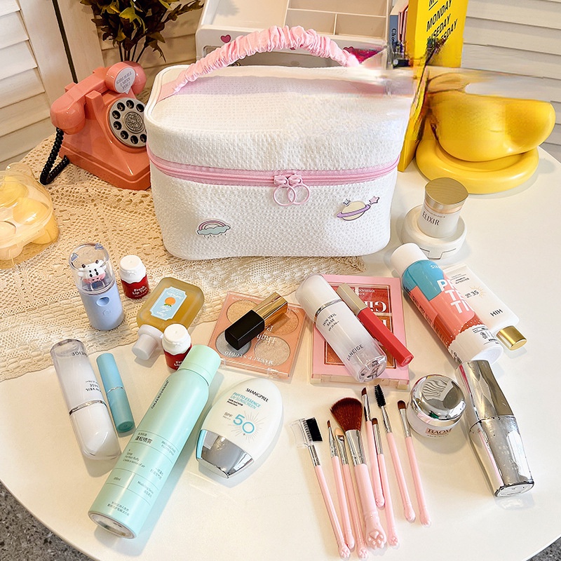 Túi Đựng Mỹ Phẩm Di Động Màu Macaron Thời Trang Cho Nữ