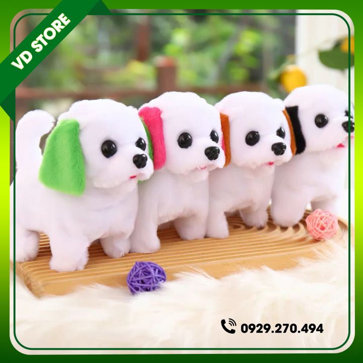 Đồ Chơi Chó Bông Biết Đi, Vẫy Đuôi, Biết Kêu Bibi Cực Cute - Hàng Chất Lượng Cao - Tặng Kèm Pin
