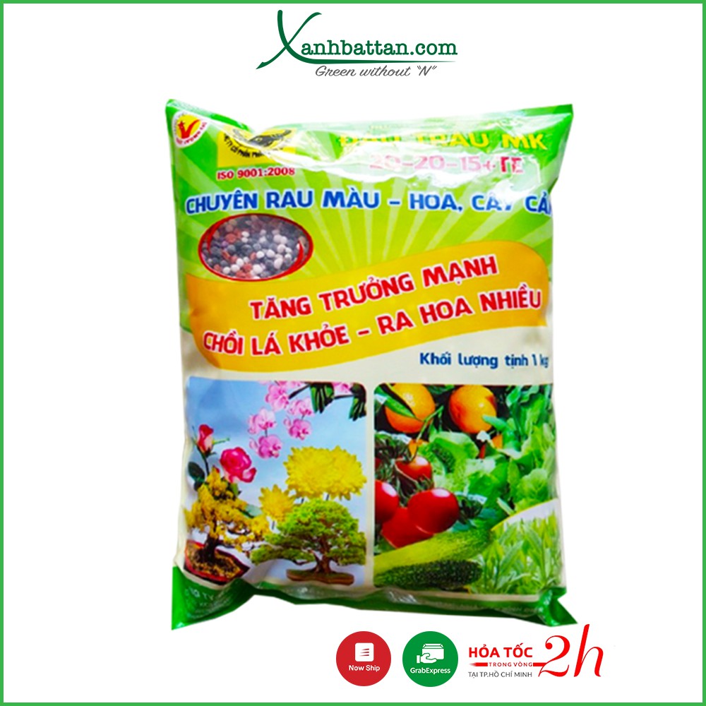 Phân NPK 20-20-15 (NPK 3 Màu) Bình Điền Cho Hoa Kiểng - Rau Màu 1 KG