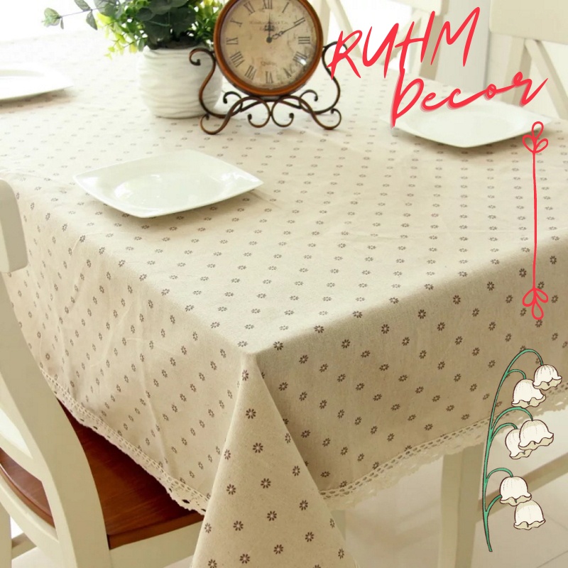 Khăn trải bàn caro cực đẹp cực rẻ - họa tiết Hoa bi - KB-A07