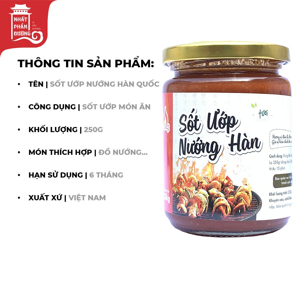 Combo sốt ướp thịt nướng hàn quốc 250g + nước tương chấm thịt nướng, nước chấm hải sản muối ớt xanh