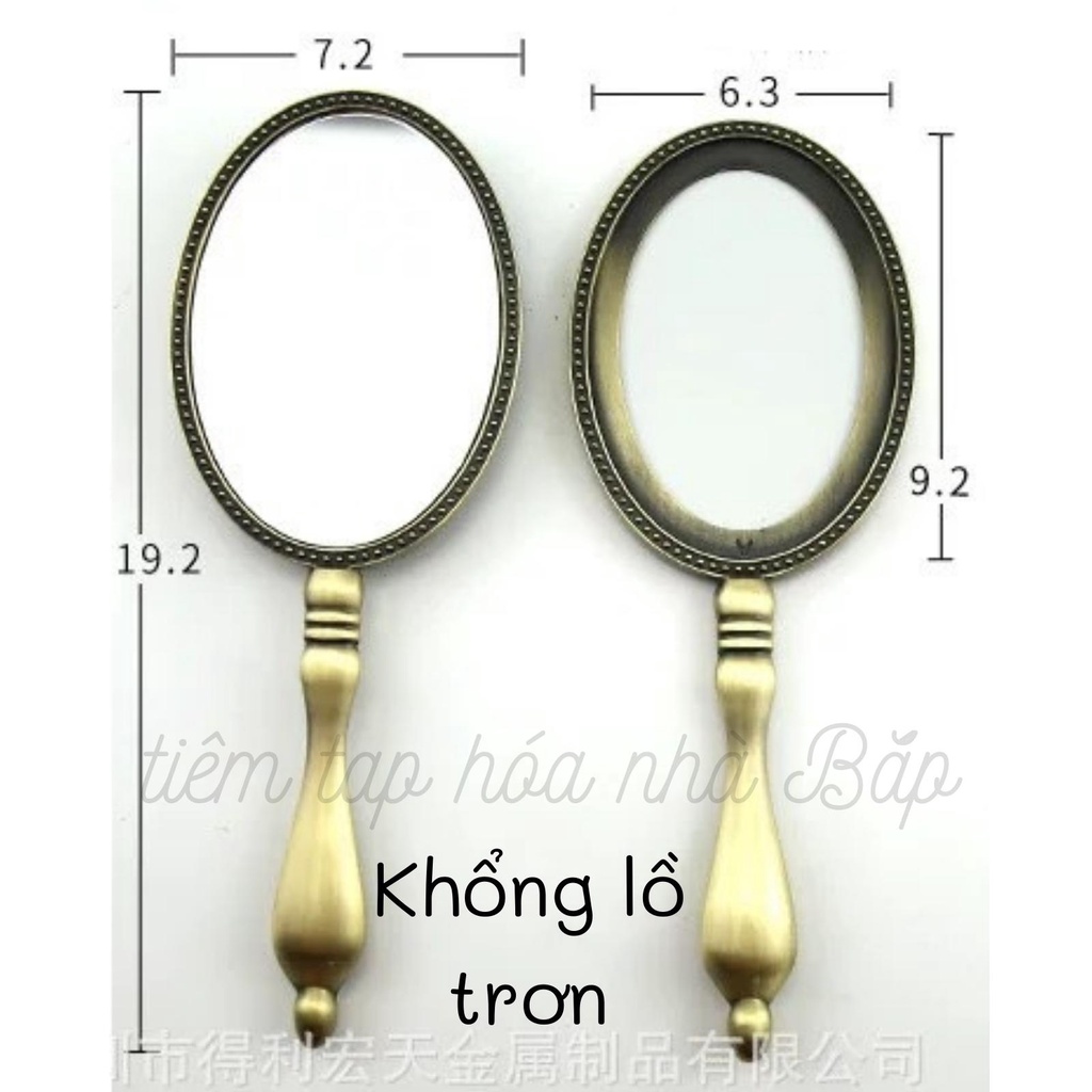 Phôi Gương Có Tay Cầm Loại Tròn, Bầu Dục Phong Cách Vintage