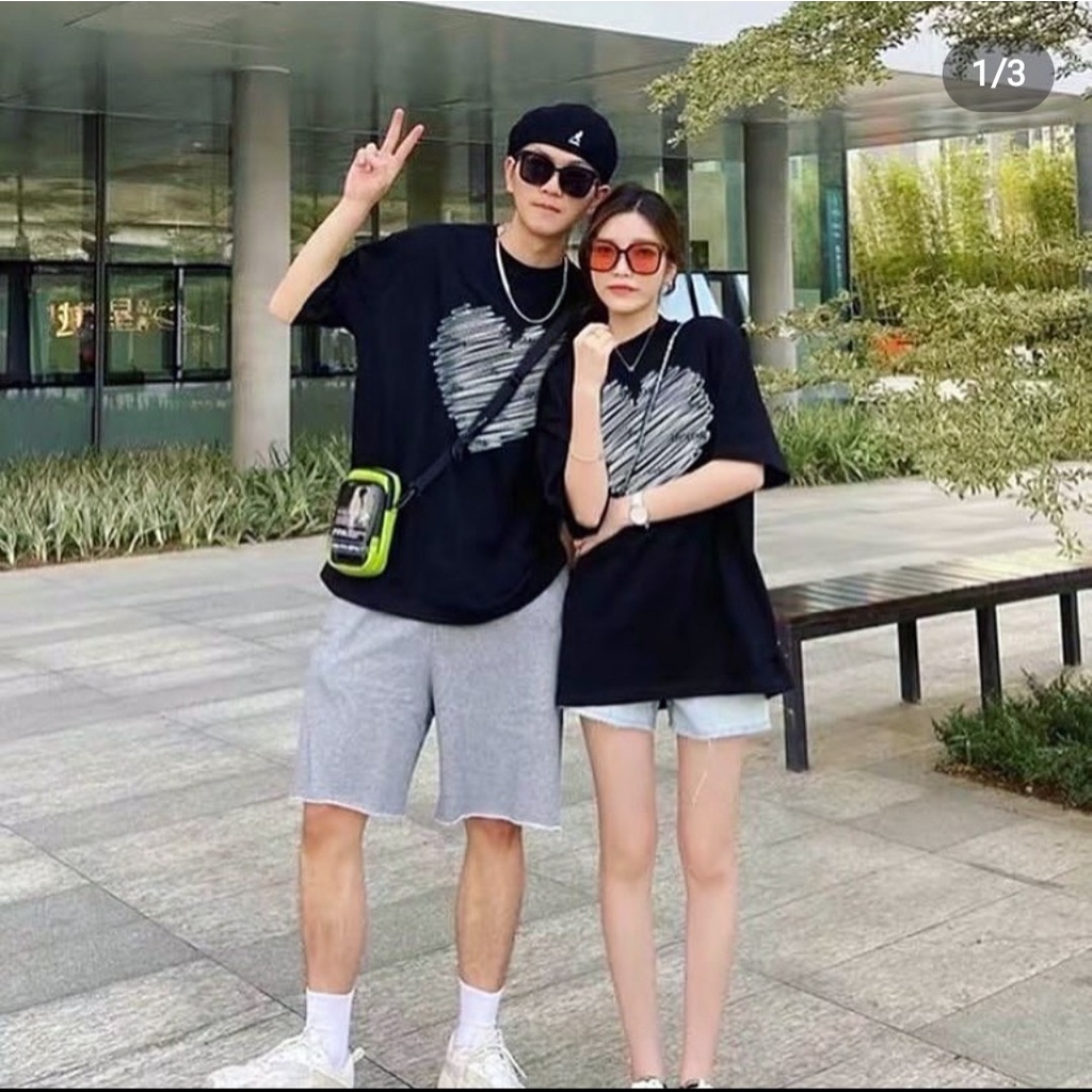 Áo đôi nam nữ TRÁI TIM , đồ đôi unisex trẻ trung cá tính