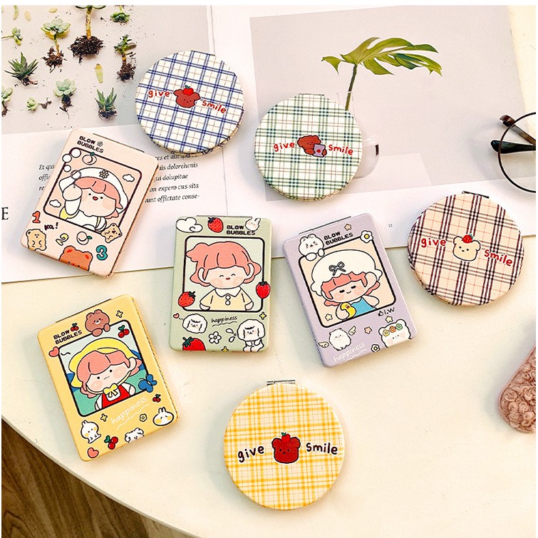 GƯƠNG CẦM TAY MINI 2 MẶT XINH XẮN - GƯƠNG MINI PHONG CÁCH ULZZANG