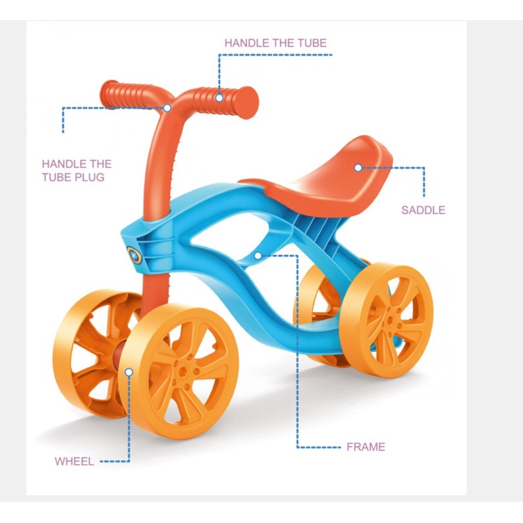 Xe thăng bằng cho bé 1 -3tuổi không có bàn đạp xe thăng bằng 4 bánh an toàn