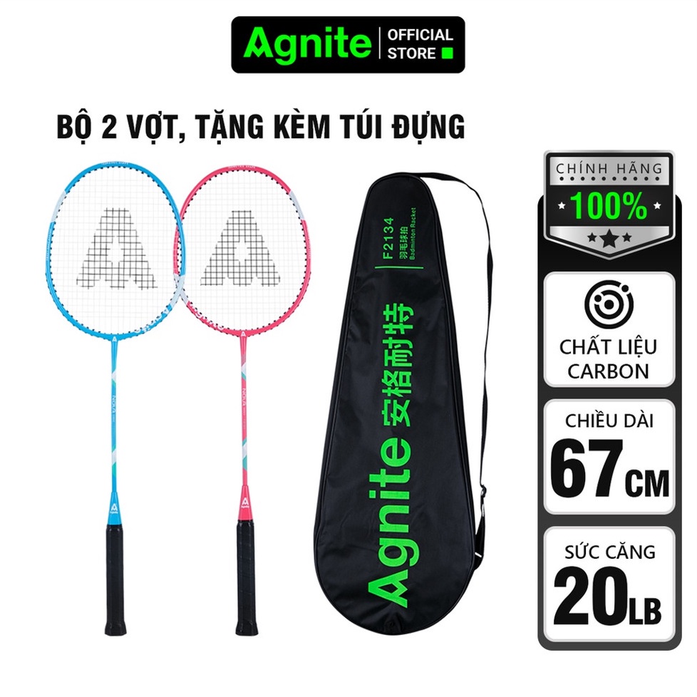 Bộ 2 vợt cầu lông Carbon Siêu Nhẹ Bộ Vợt Cầu Lông Chính Hãng Agnite - F2134 - vpp Diệp Lạc
